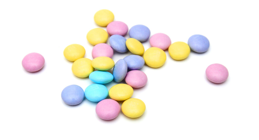 round colored pills